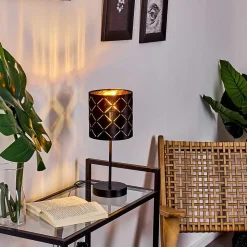 Lampe De Table Arnoya Noir, 1 Lumiere