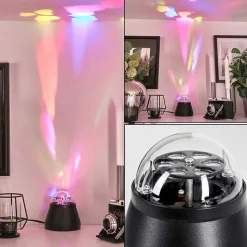 Lampe De Table Atabueira Led Noir, 1 Lumiere, Changeur De Couleurs