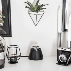 Lampe De Table Atabueira Led Noir, 1 Lumiere, Changeur De Couleurs