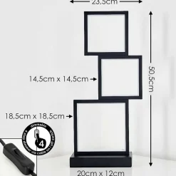 Lampe De Table Bacolod Led Noir, 1 Lumiere