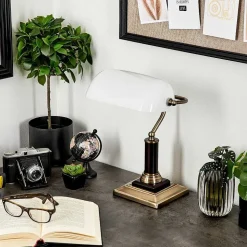 Lampe De Table Barbe Laiton, Noir, 1 Lumiere