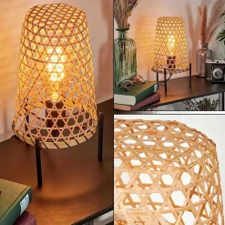 Lampe De Table Bauro Ecru, Noir, 1 Lumiere