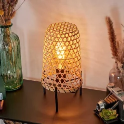 Lampe De Table Bauro Ecru, Noir, 1 Lumiere