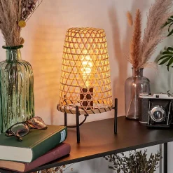 Lampe De Table Bauro Ecru, Noir, 1 Lumiere