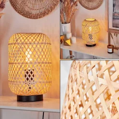 Lampe De Table Bauro Ecru, Noir, 1 Lumiere