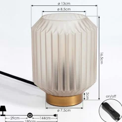 Lampe De Table Briel Laiton, 1 Lumiere