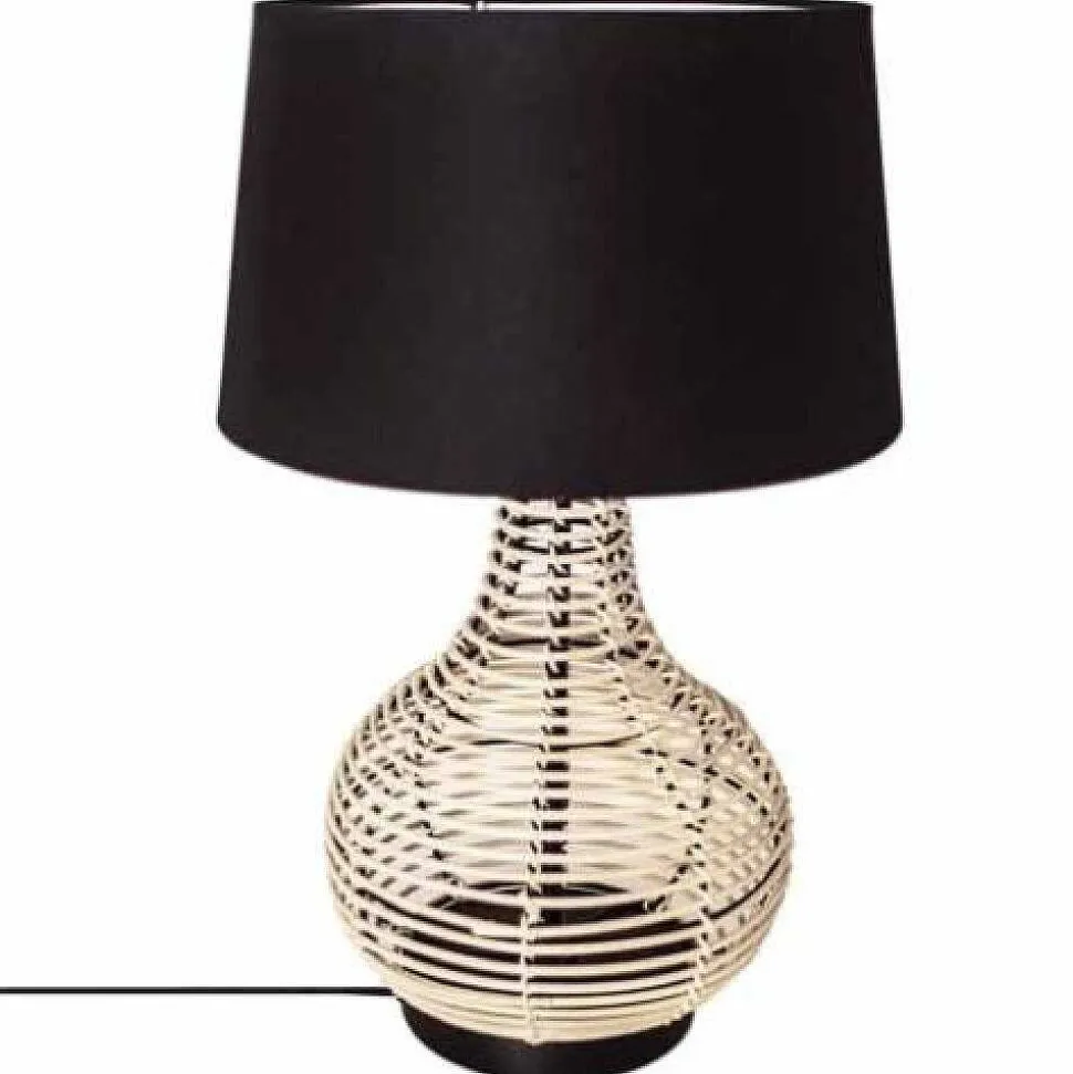 Lampe De Table By Rydens Granada Bois Clair, Noir, 1 Lumiere