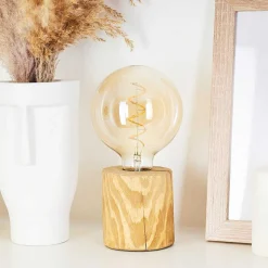 Lampe De Table Canedo Brun, Noir, 1 Lumiere