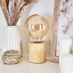 Lampe De Table Canedo Brun, 1 Lumiere