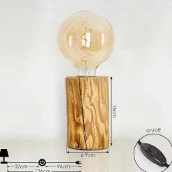 Lampe De Table Canedo Ecru, Noir, 1 Lumiere