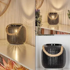 Lampe De Table Catasel Ecru, Noir, 1 Lumiere