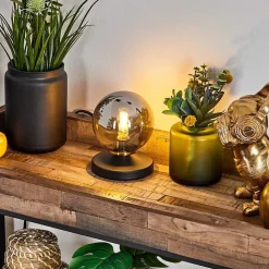 Lampe De Table Chehalis Laiton, Noir, 1 Lumiere