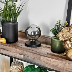 Lampe De Table Chehalis Laiton, Noir, 1 Lumiere