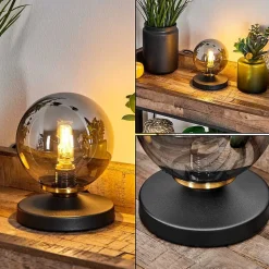 Lampe De Table Chehalis Laiton, Noir, 1 Lumiere