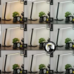 Lampe De Table Chozendo Led Noir, 1 Lumiere