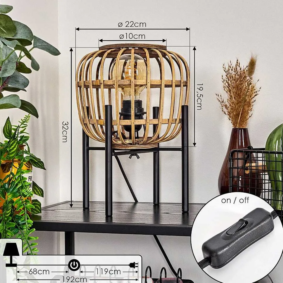 Lampe De Table Combeima Noir, 1 Lumiere