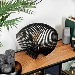 Lampe De Table Corvallis Noir, 1 Lumiere