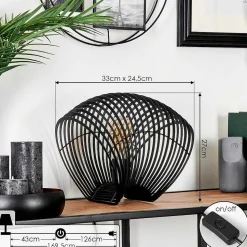 Lampe De Table Corvallis Noir, 1 Lumiere