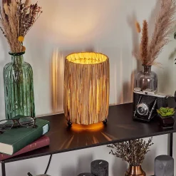 Lampe De Table Cricket Ecru, Noir, 1 Lumiere