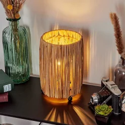 Lampe De Table Cricket Ecru, Noir, 1 Lumiere