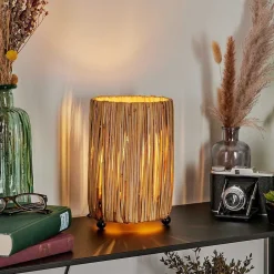 Lampe De Table Cricket Ecru, Noir, 1 Lumiere