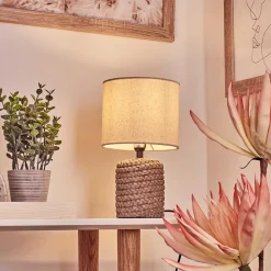 Lampe De Table Dambrois Brun, Ecru, 1 Lumiere