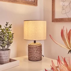 Lampe De Table Dambrois Brun, Ecru, 1 Lumiere