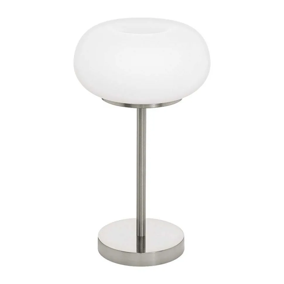 Lampe De Table Eglo Optica Led Nickel Mat, 1 Lumiere, Changeur De Couleurs