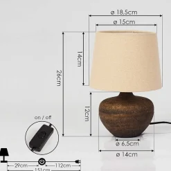 Lampe De Table Exchange Brun, 1 Lumiere