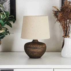 Lampe De Table Exchange Brun, 1 Lumiere