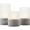 Lampe De Table Exterieure Set De 3 Brilliant Bougie Led Gris, 1 Lumiere