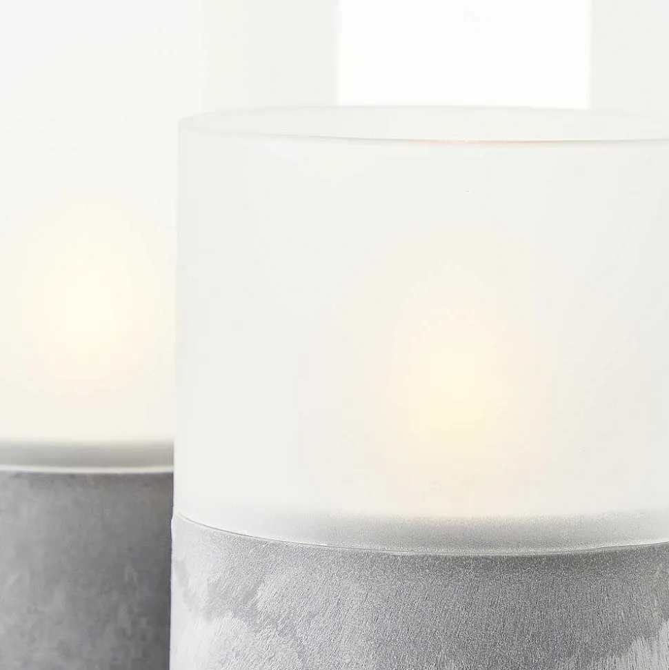 Lampe De Table Exterieure Set De 3 Brilliant Bougie Led Gris, 1 Lumiere