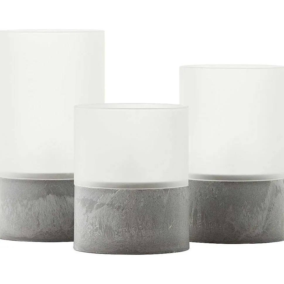 Lampe De Table Exterieure Set De 3 Brilliant Bougie Led Gris, 1 Lumiere