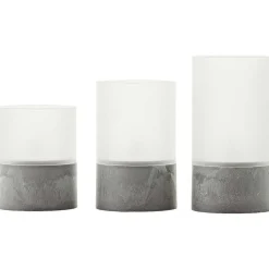 Lampe De Table Exterieure Set De 3 Brilliant Bougie Led Gris, 1 Lumiere