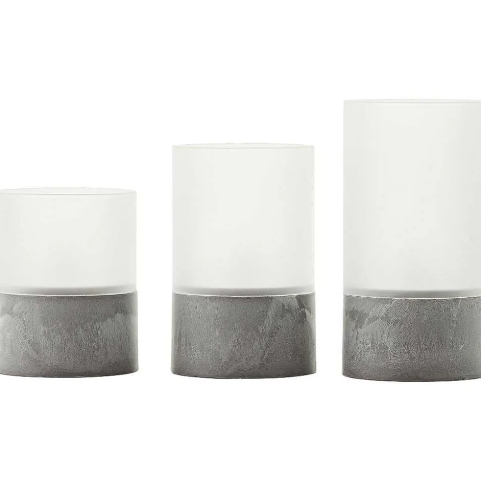 Lampe De Table Exterieure Set De 3 Brilliant Bougie Led Gris, 1 Lumiere