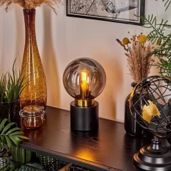 Lampe De Table Flawil Laiton, Noir, 1 Lumiere