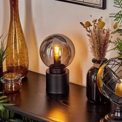 Lampe De Table Flawil Noir, 1 Lumiere