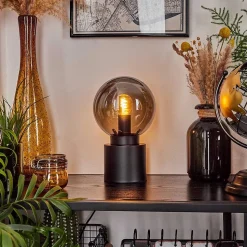 Lampe De Table Flawil Noir, 1 Lumiere