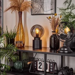 Lampe De Table Flawil Noir, 1 Lumiere