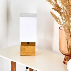 Lampe De Table Geneva Bois Clair, 1 Lumiere