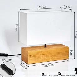 Lampe De Table Geneva Bois Clair, 1 Lumiere