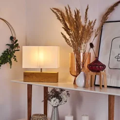 Lampe De Table Geneva Bois Clair, 1 Lumiere