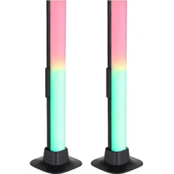 Lampe De Table Globo Polliver Led Noir, 1 Lumiere, Changeur De Couleurs