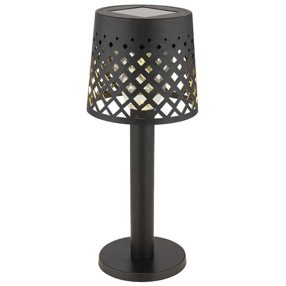 Lampe De Table Globo Solar Led Noir, Transparent, 1 Lumiere