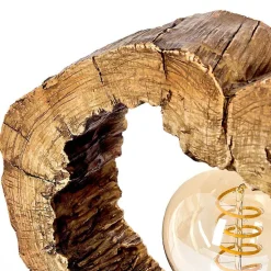 Lampe De Table Hasteboda Brun, Couleur Bois, 1 Lumiere