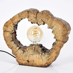 Lampe De Table Hasteboda Brun, Couleur Bois, 1 Lumiere