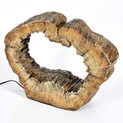 Lampe De Table Hasteboda Led Brun, Couleur Bois, 1 Lumiere