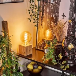 Lampe De Table Heimola Brun, Couleur Bois, 1 Lumiere