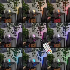 Lampe De Table Idual Lilac Led Argente, 1 Lumiere, Telecommandes, Changeur De Couleurs