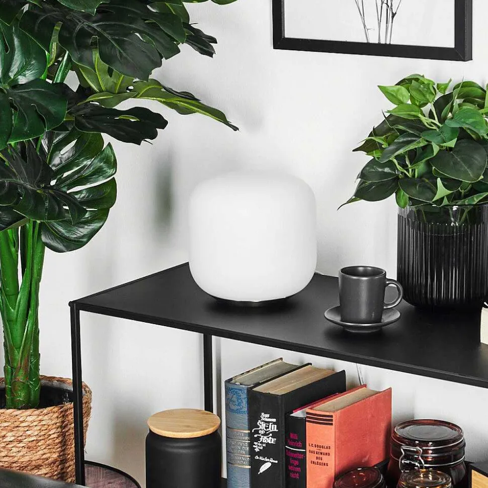 Lampe De Table Idual Thyme Led Nickel Mat, 1 Lumiere, Telecommandes, Changeur De Couleurs